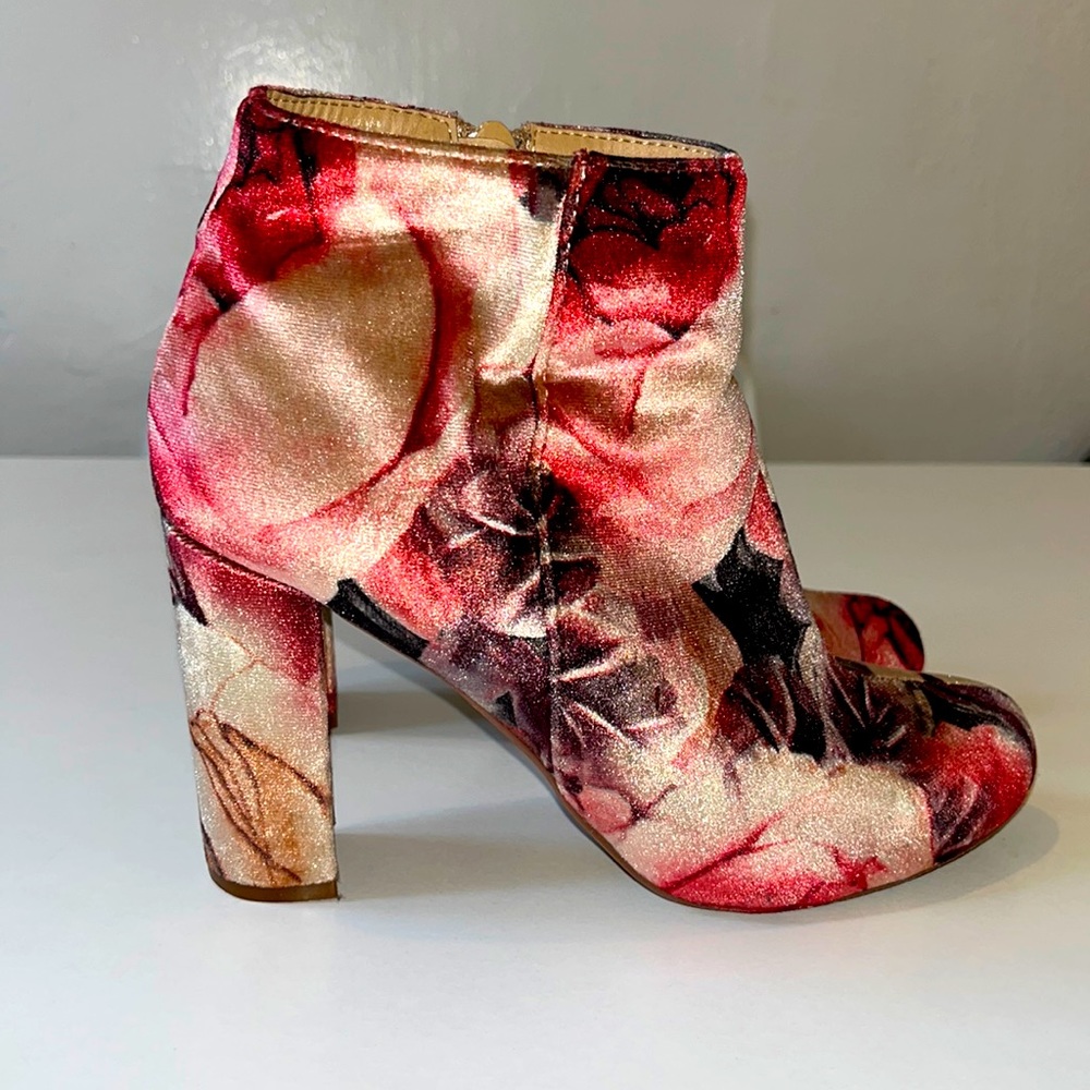 Print Velvet Boots